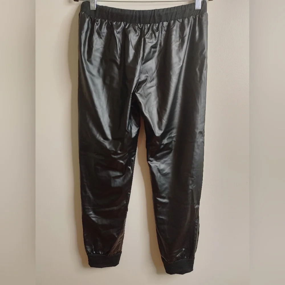 Hemish USA Faux Leather Joggers – Black (Plus Size)